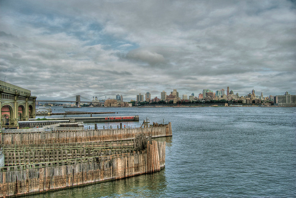 New York City skyline from the Staten Island ferry HDR