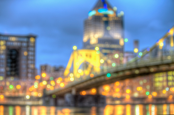 Early morning shot of the Clemente Bridge in Pittsburgh HDR