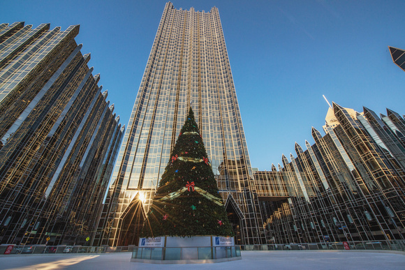 PPG Place and the Christmas tree in Pittsburgh