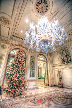 Christmas tree at the Plaza Hotel HDR