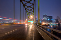 The Pittsburgh skyline and Ft. Pitt Bridge