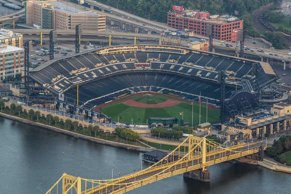 View of PNC Park from the roof of the Steel Building