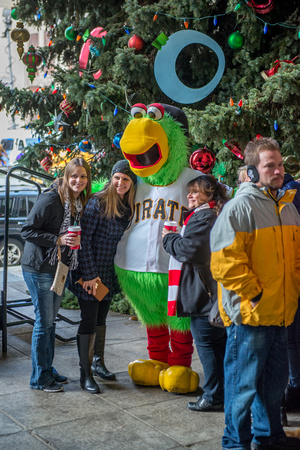 The Pirate Parrot poses in Pittsburgh