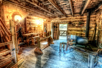 Wood working cabin at Log Cabin Village HDR