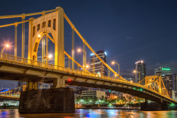 The Andy Warhol Bridge, Pittsburgh skyline and Supermoon