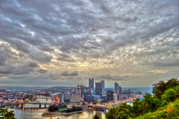 Pittsburgh skyline in the morning towards the Point HDR