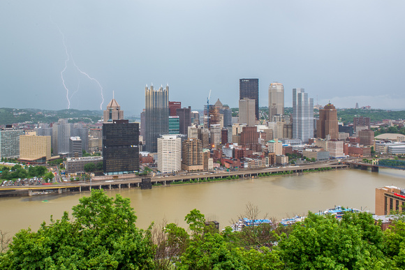 Lightning strikes over Pittsburgh during a storm (1 of 8)