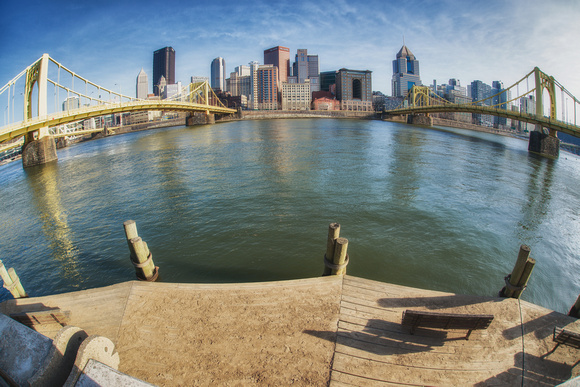 Fisheye view from the North Shore of Pittsburgh
