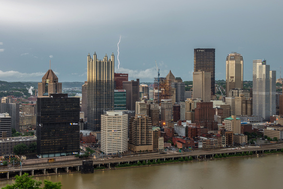 Lightning strikes over Pittsburgh during a storm (7 of 8)