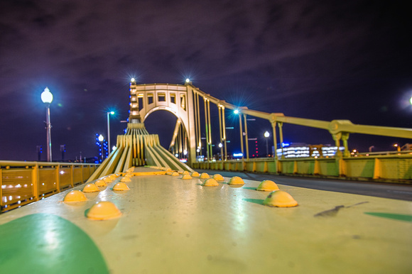 Close up on the Roberto Clemente Bridge HDR