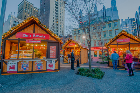 A part of the Holiday Market in Pittsburgh at Christmas
