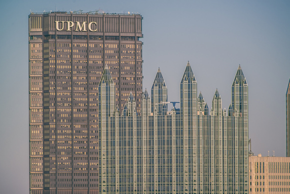 The two towers of Pittsburgh, the Steel Building and PPG Place