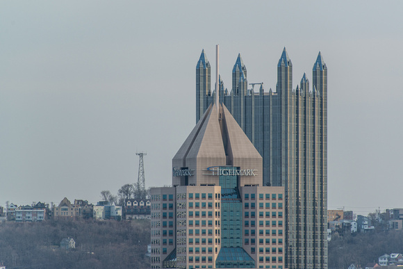 The Highmark building and PPG Place tower in Pittsburgh