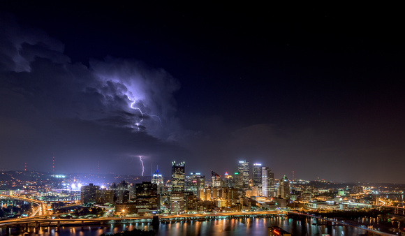 Lightning strikes through a cloud in PIttsburgh